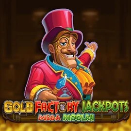 Gold Factory Jackpots Mega Moolah slot visual from Aurum Signature Studios available on lizzaro.gr